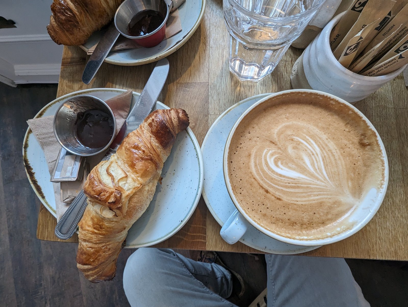 Coffee and a croissant at Anstruther.