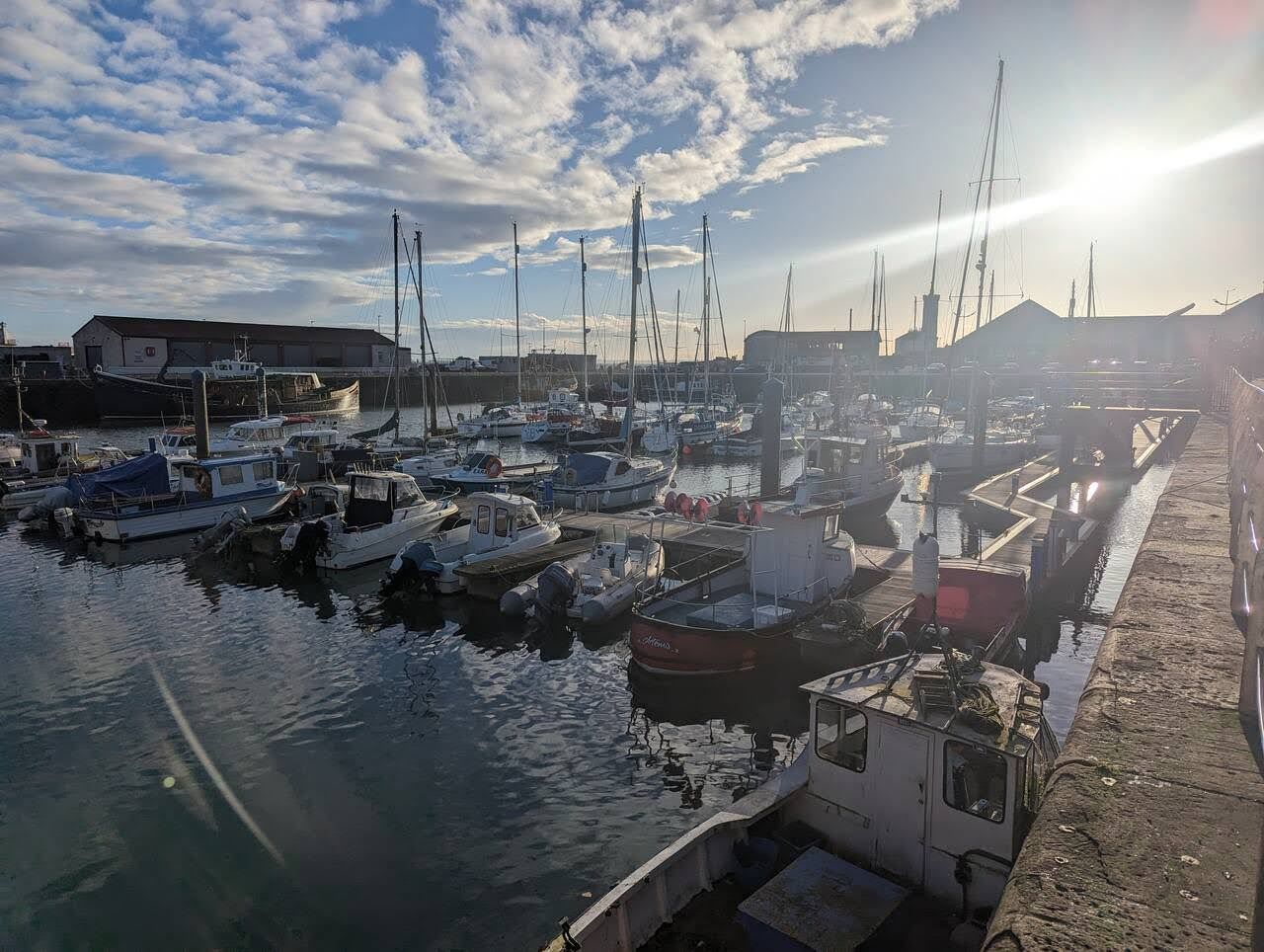 The marina and fishing harbour at Arbroath.
