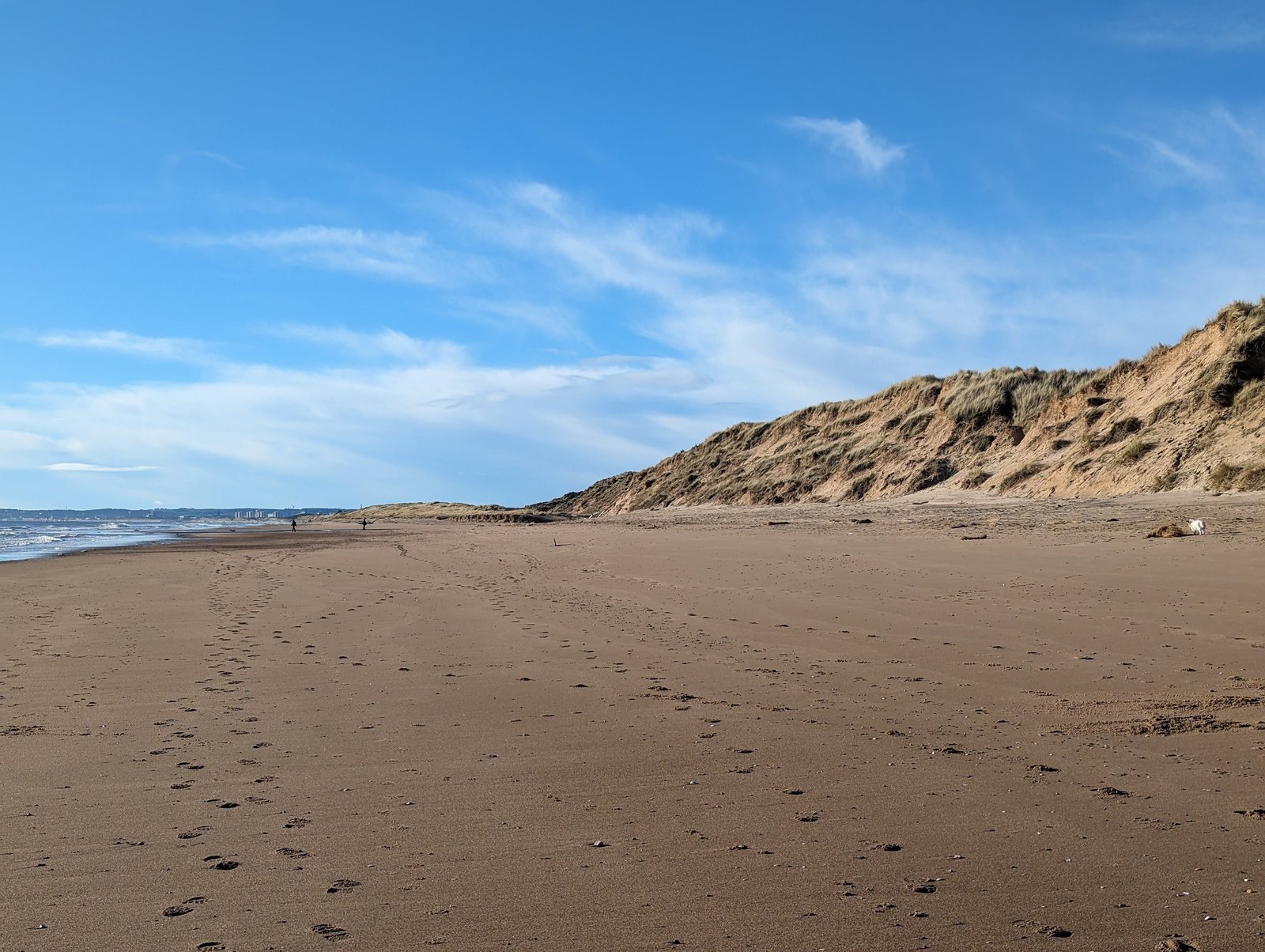 Miles of empty sand at Balmedie beach.