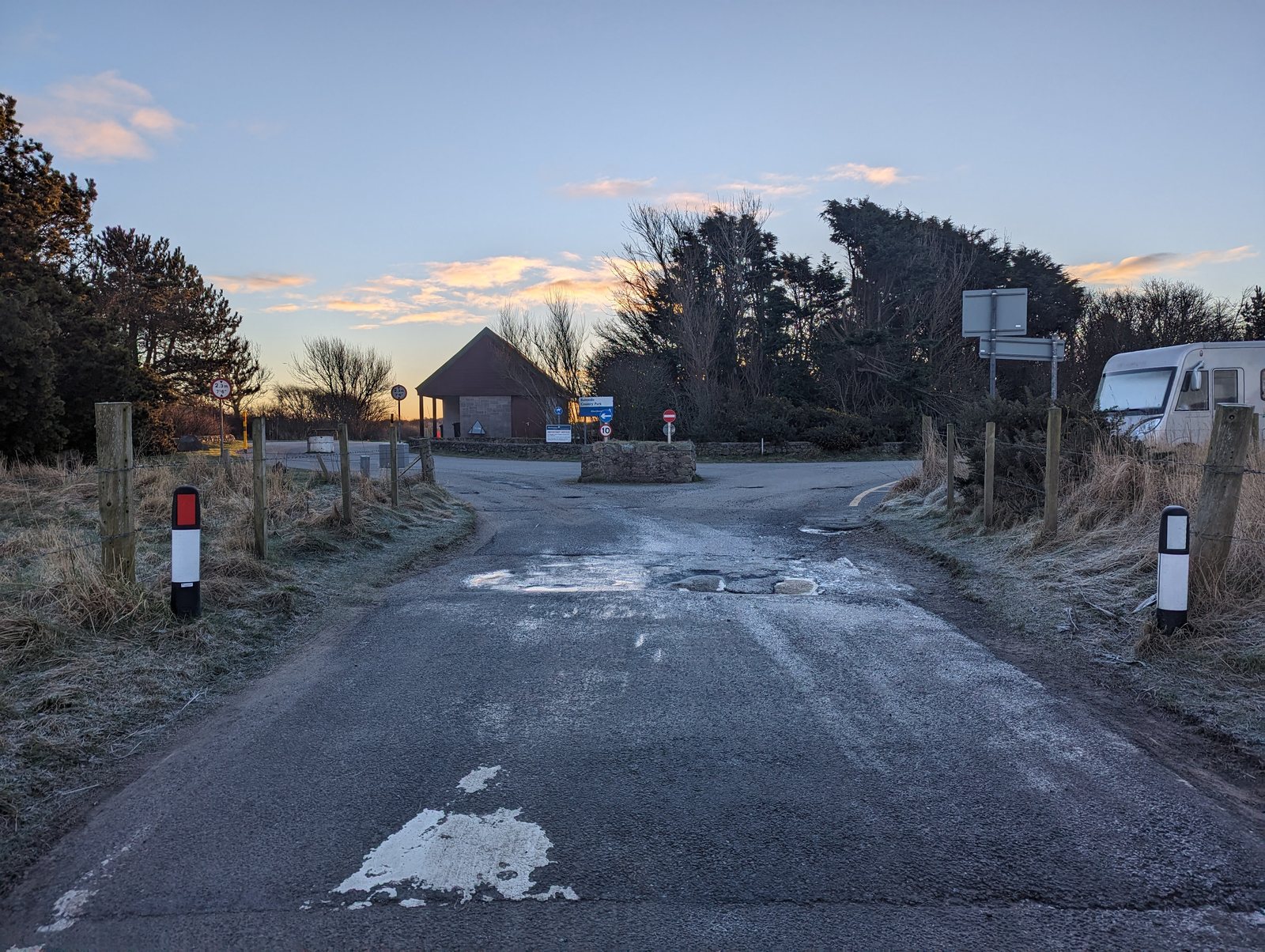 The entrance and car park at Balmedie Country Park.