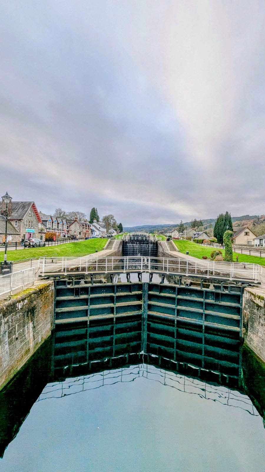 Looking down into a lock on the Caledonian Canal