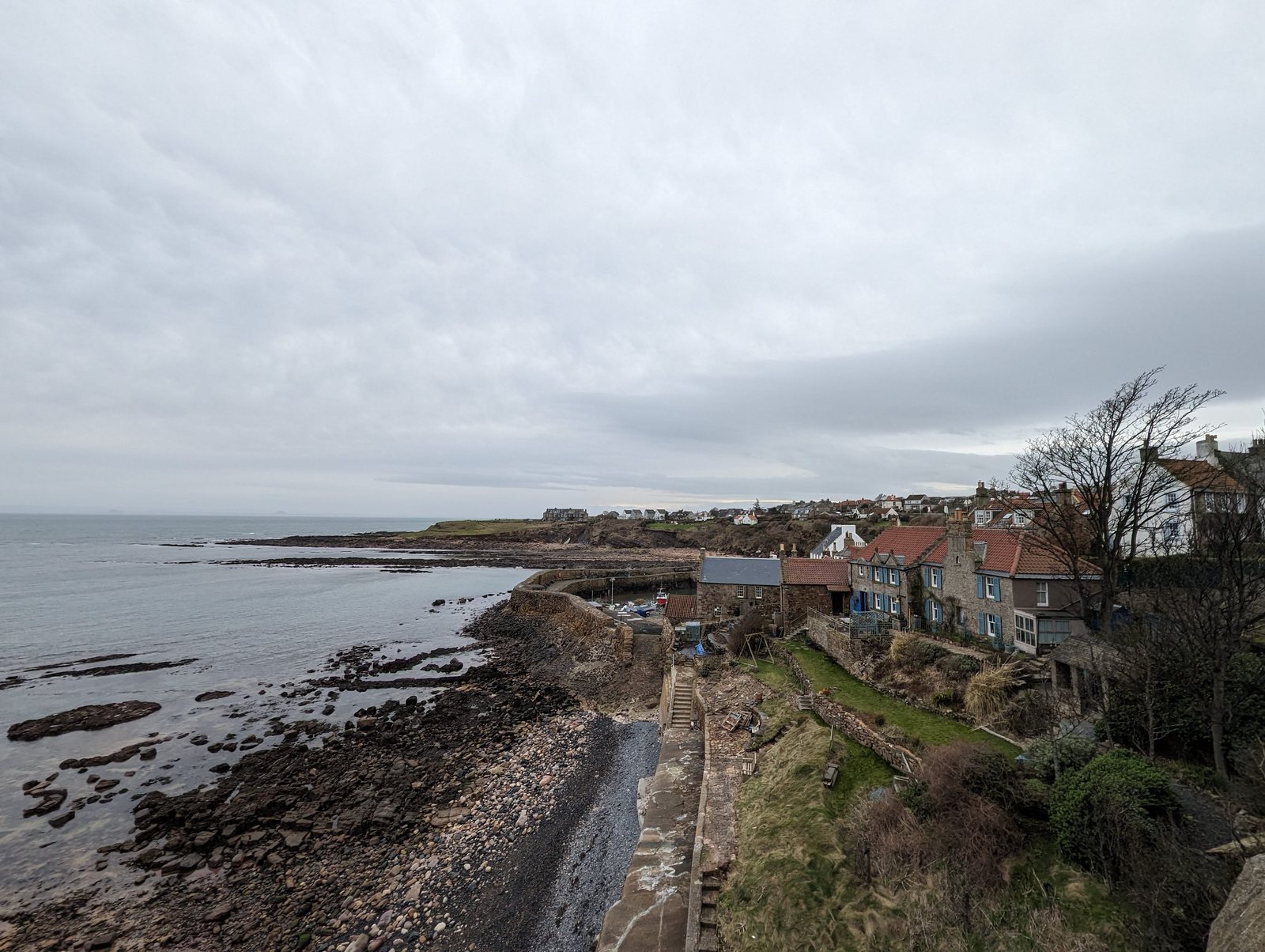 The rocky East Neuk coastline stretching away from Crail.