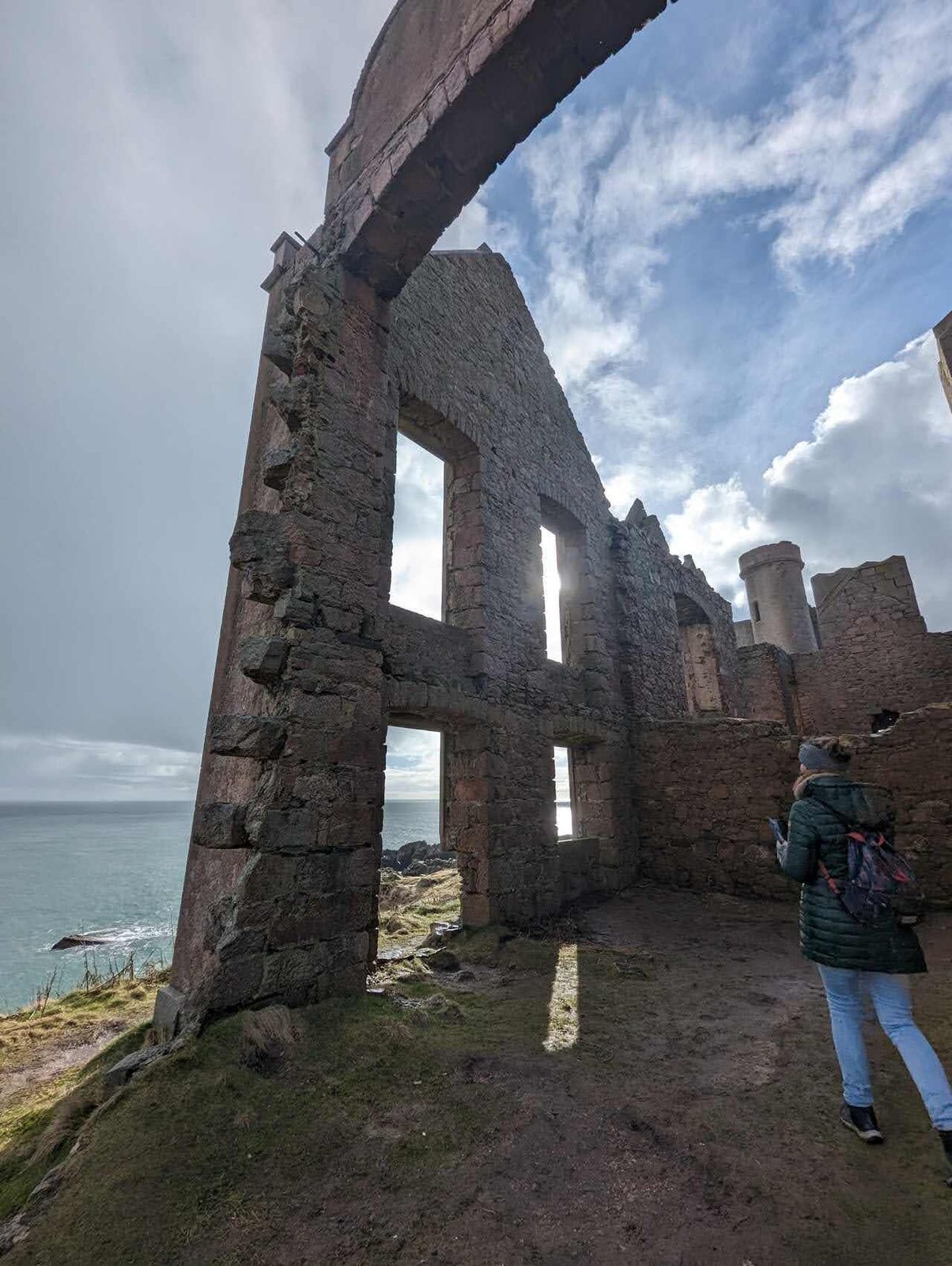 A stone archway in the ruins of Slains Castle, Cruden Bay.