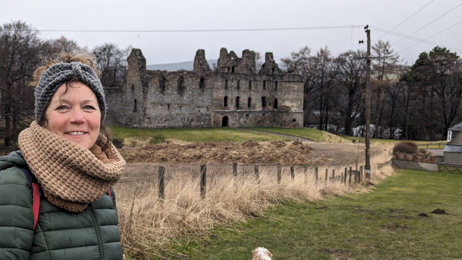The ruined curtain wall of Balvenie Castle near Dufftown.