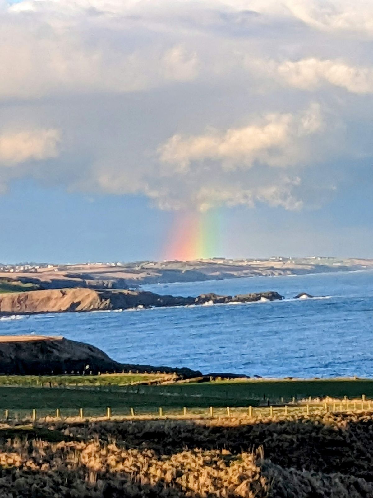 A rainbow over the North Sea from the cliffs near Dunnottar.