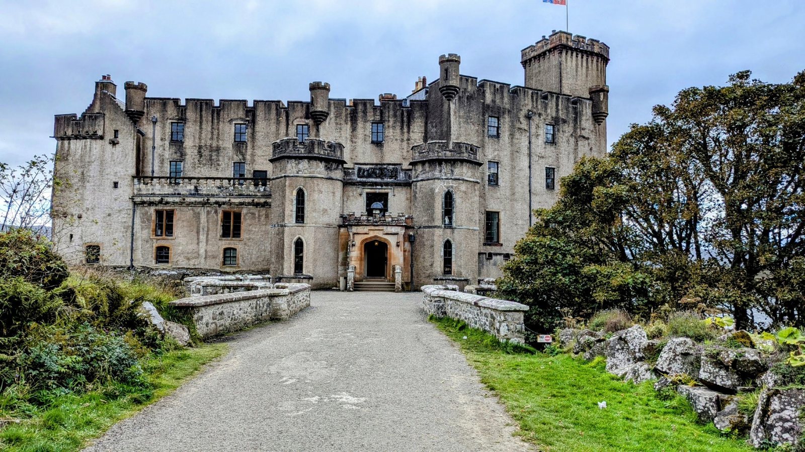 The frontage of Dunvegan Castle.