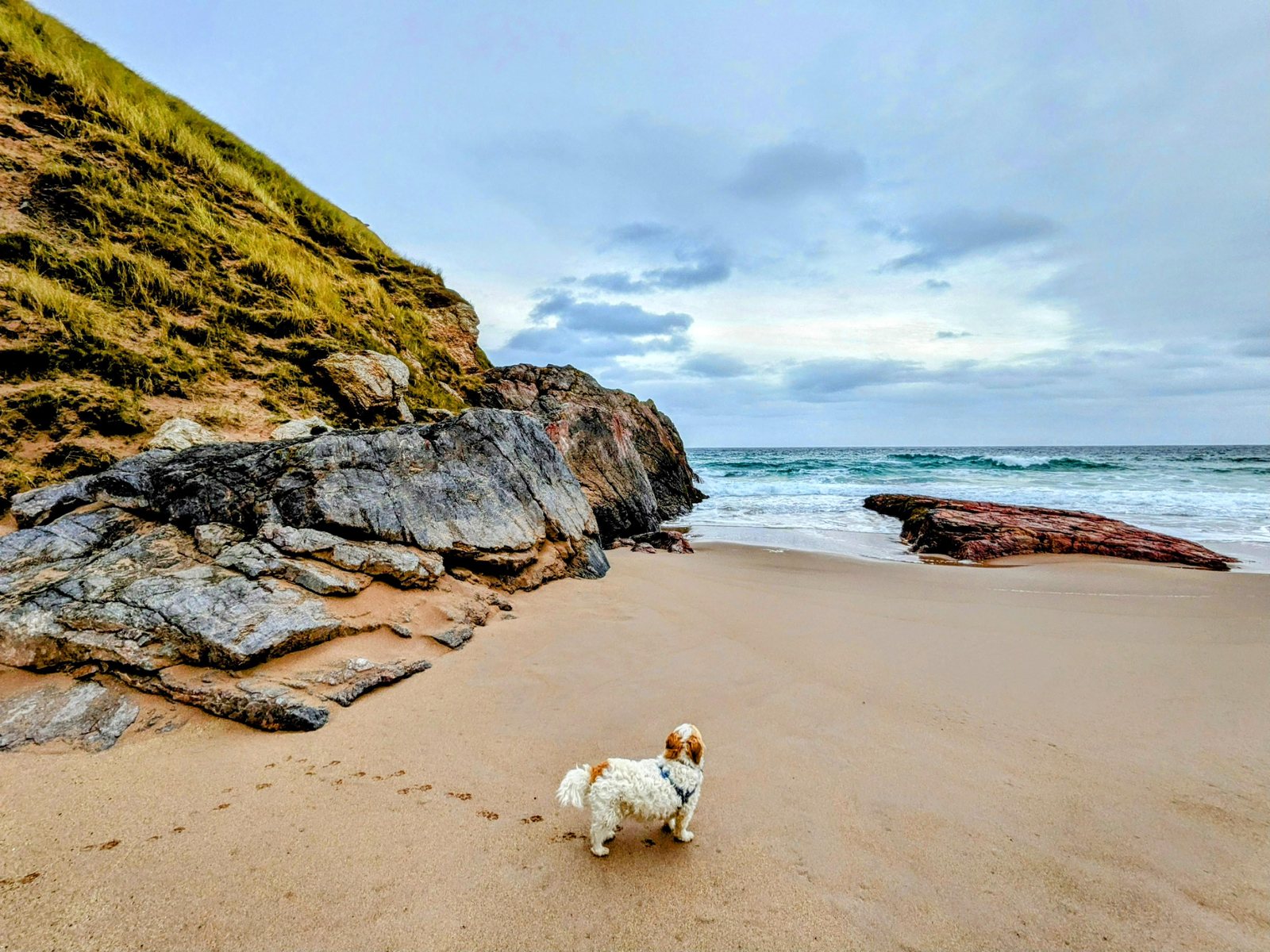 Rocky coves and sea stacks on the beach at Durness.