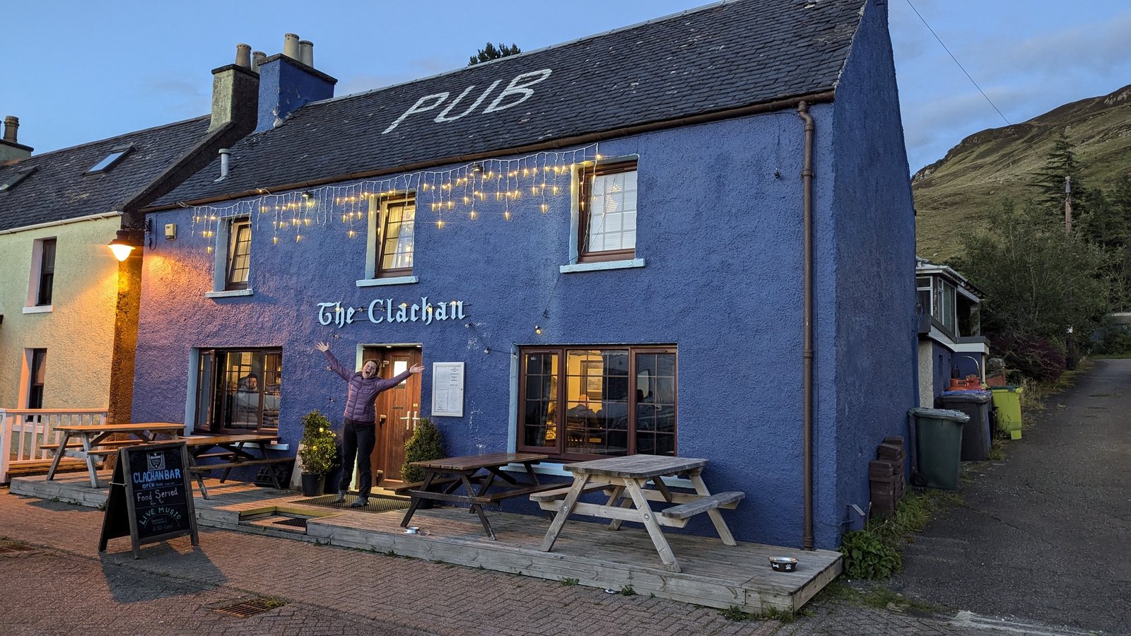 The Clachan pub at Dornie in the evening.