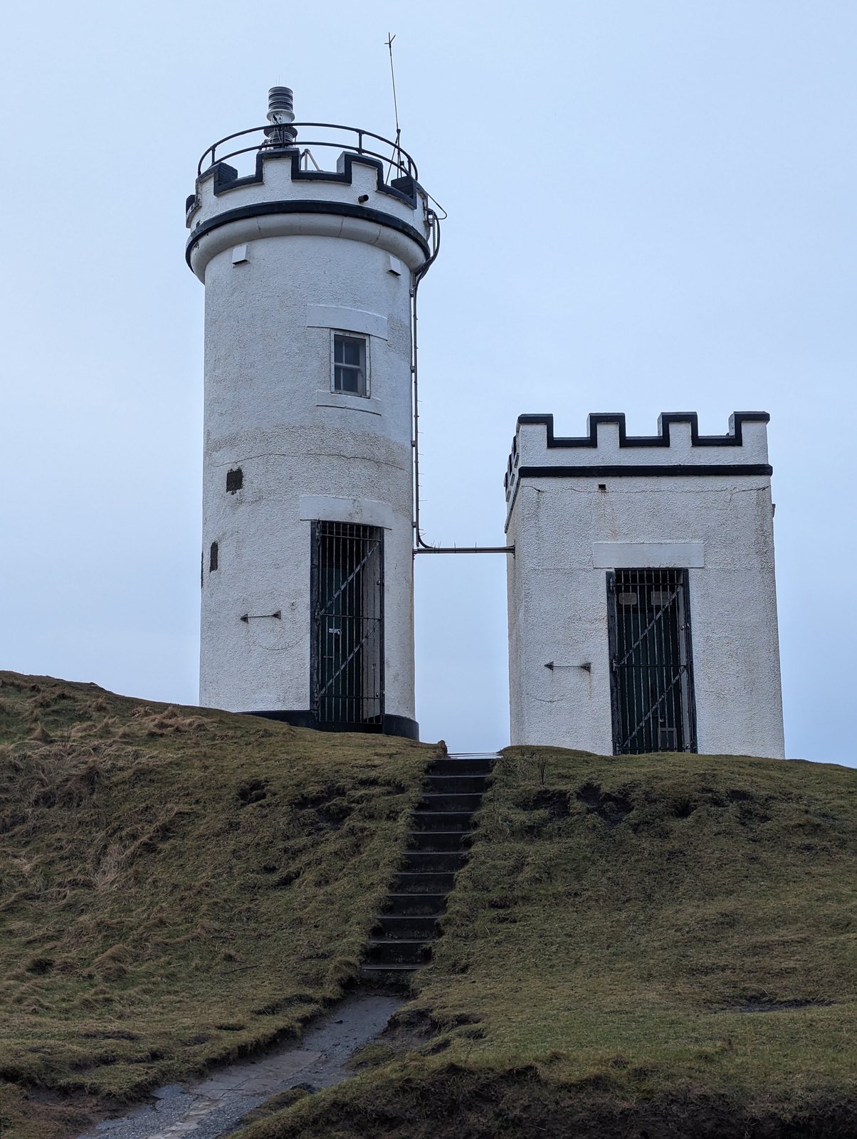 The lighthouse above the shore at Elie Ness.