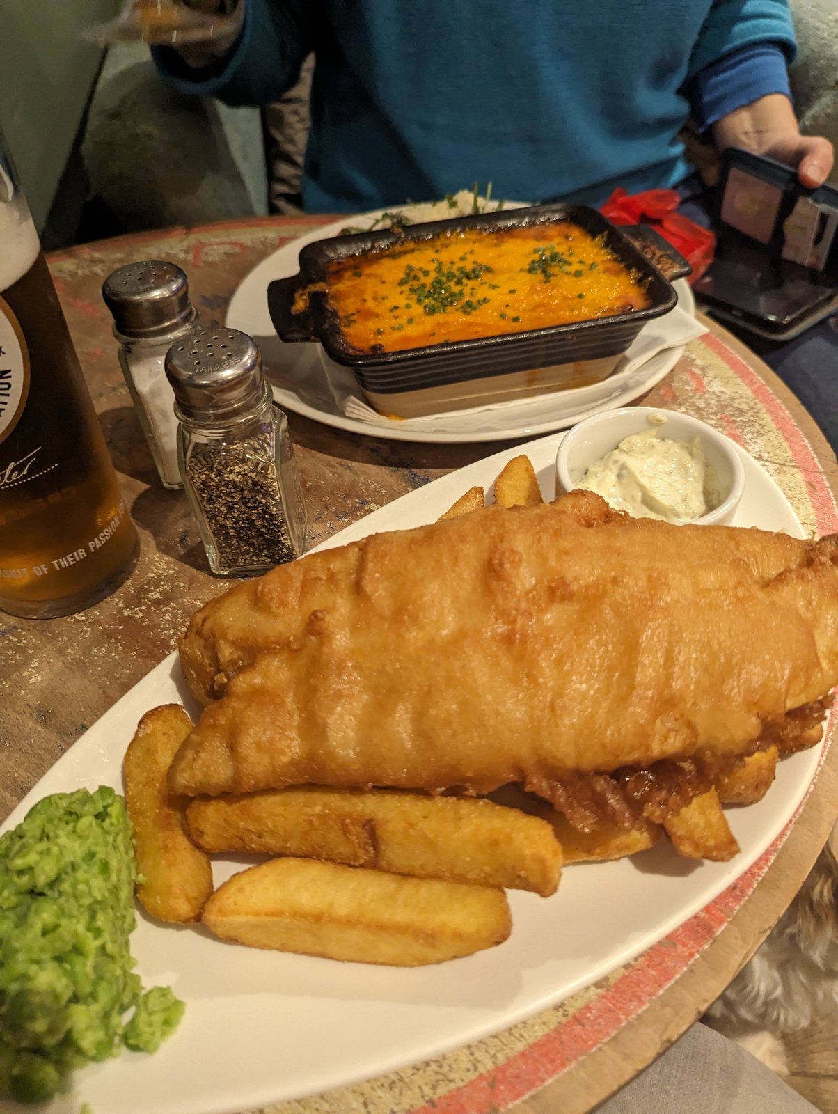 A proper fish and chips at the Ship Inn, Elie.