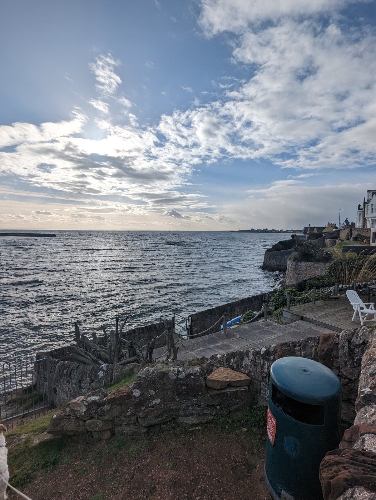 The rocky shore below Elie village.