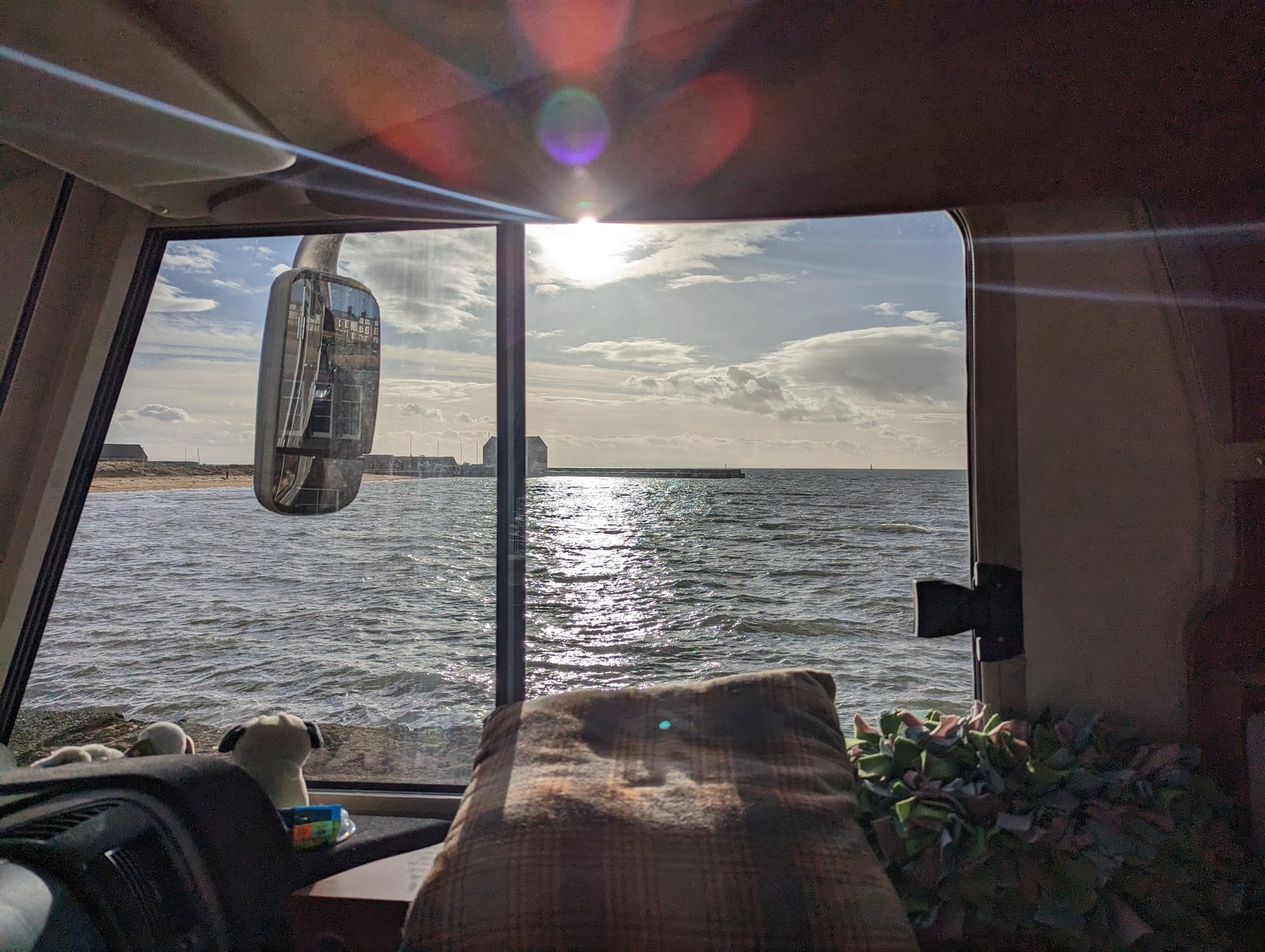 A sea view from the motorhome at Elie.