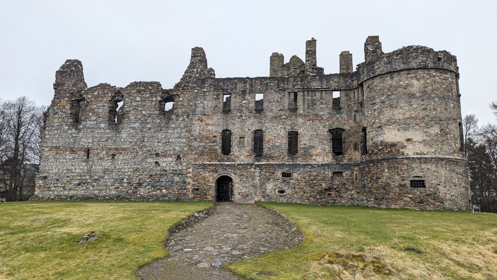 The moated ruin of Balvenie Castle, Dufftown.