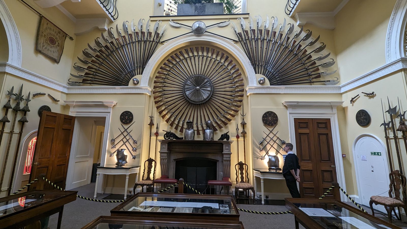 The great Armoury Hall inside Inveraray Castle, the tallest room in Scotland