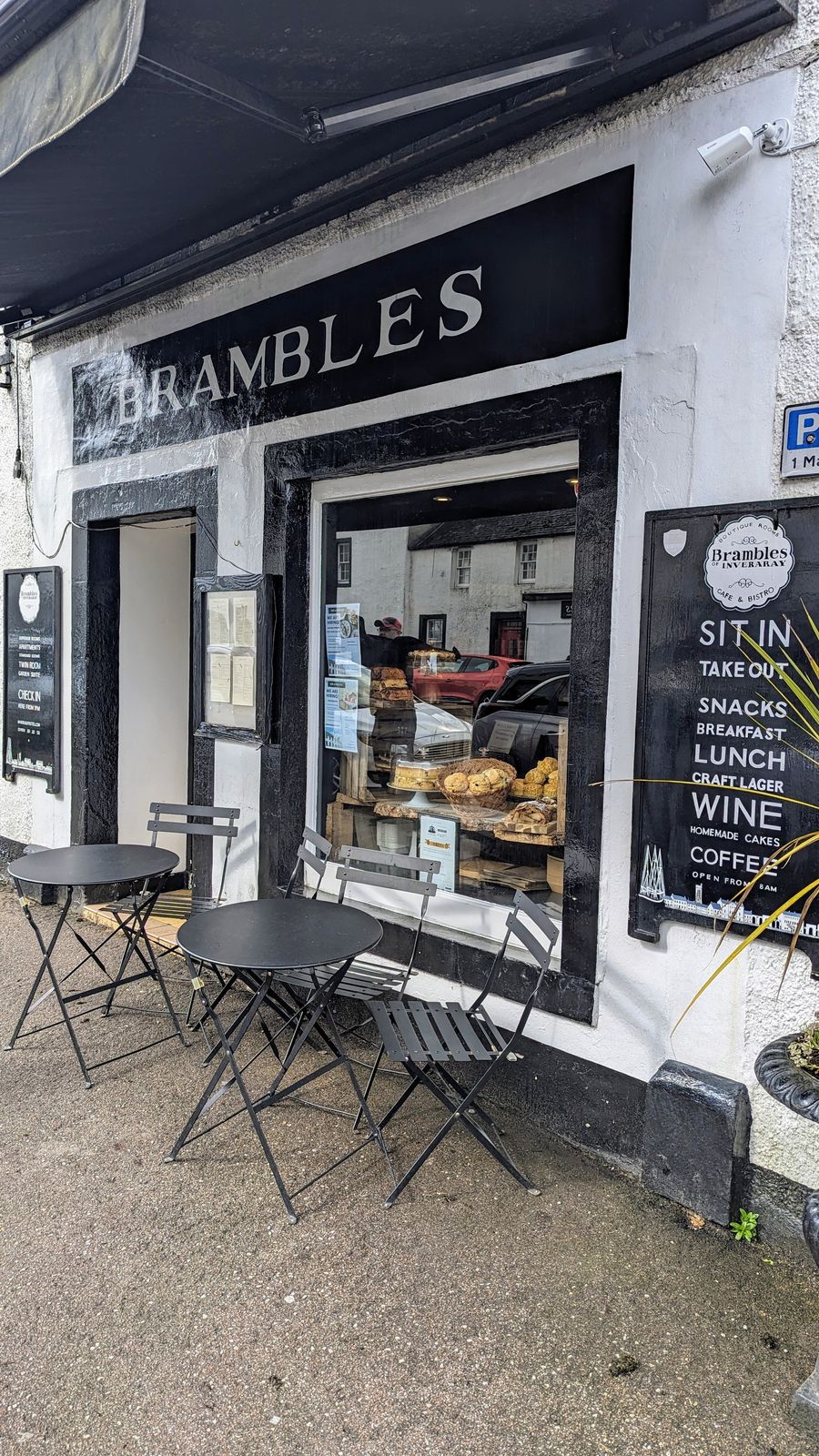 The Brambles cafe shopfront on the main street, Inveraray