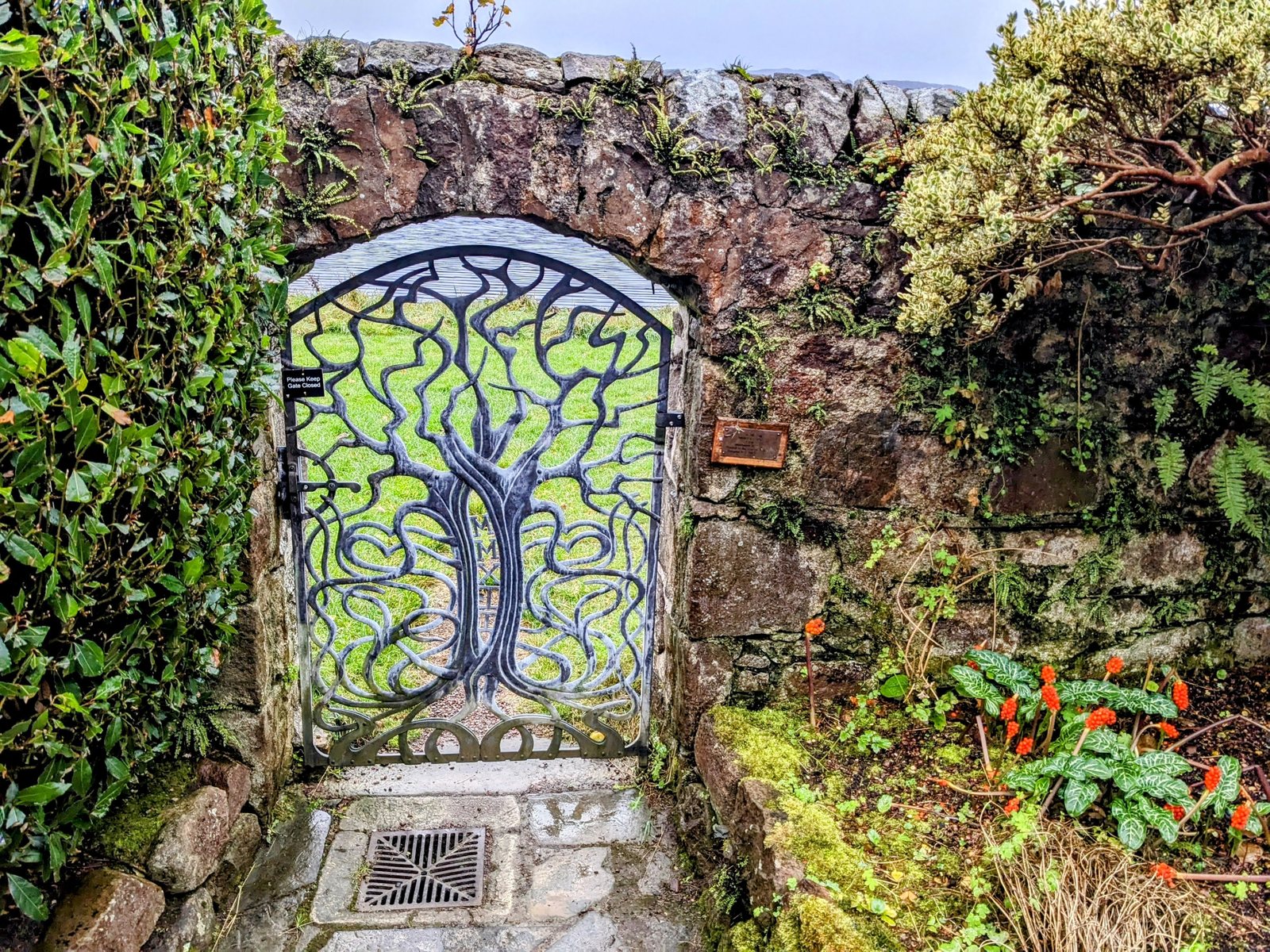 A decorative mosaic arch in Inverewe Garden.