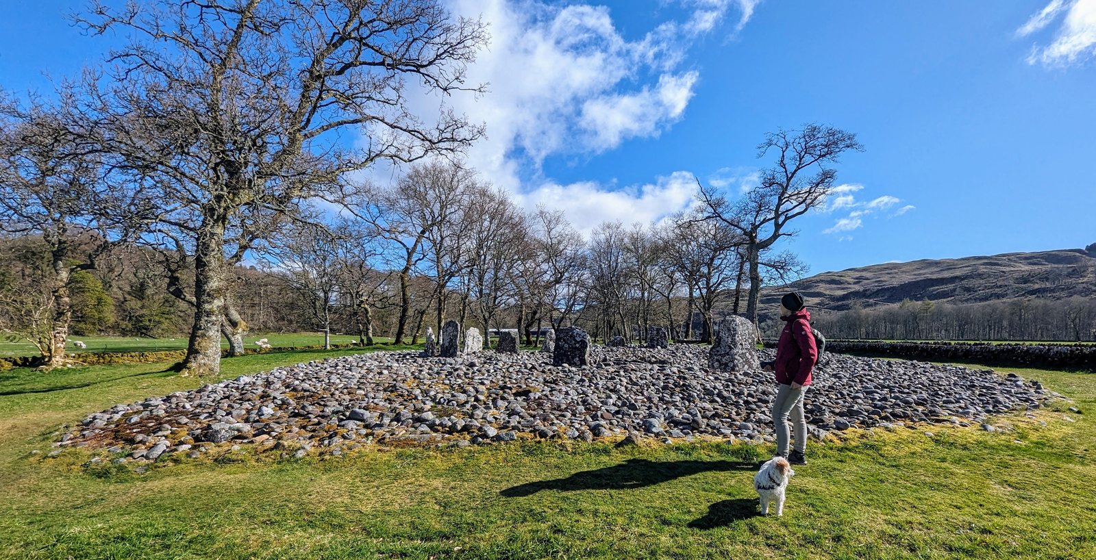 The mossy churchyard dyke at Kilmartin.