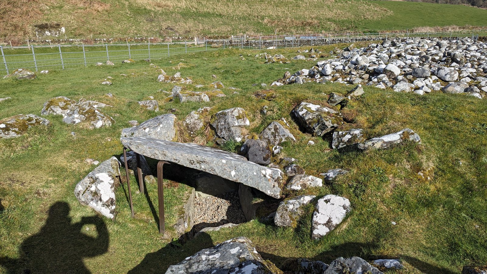 An exposed cist in a Kilmartin Glen cairn.