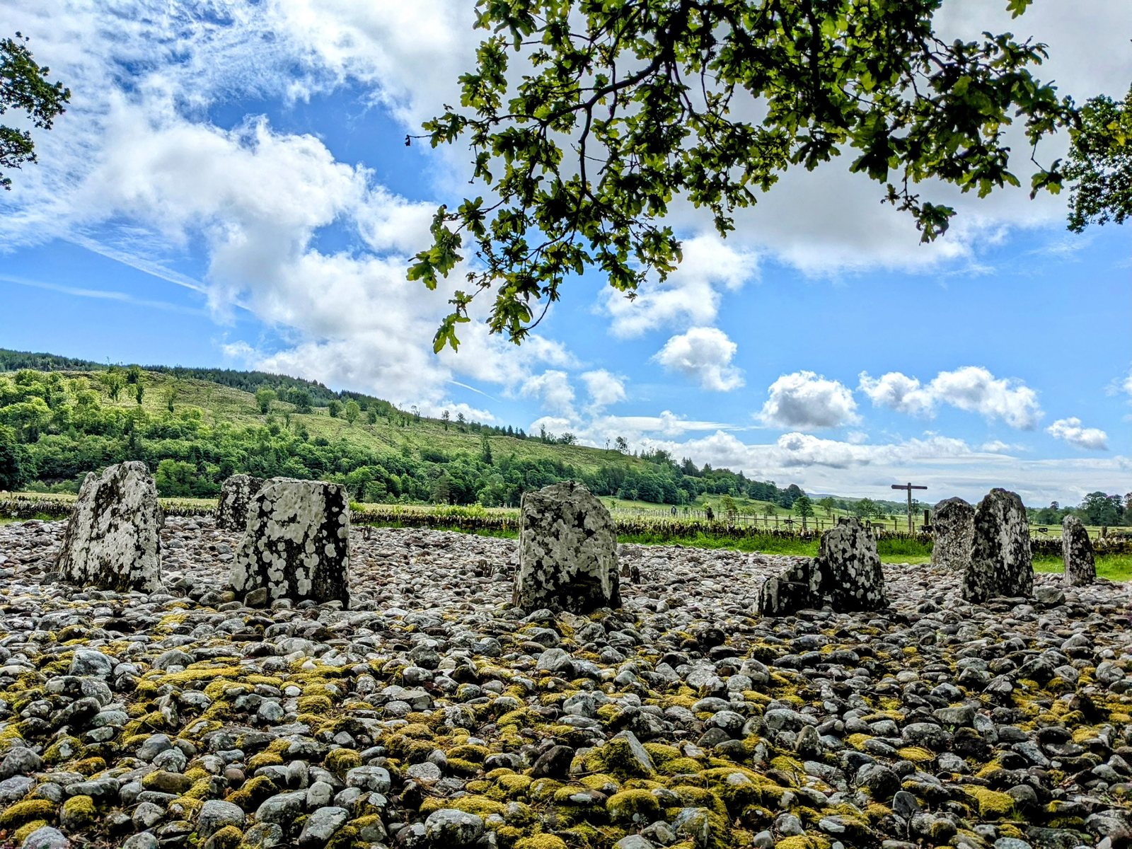 A prehistoric burial cairn in the linear cemetery, Kilmartin Glen.