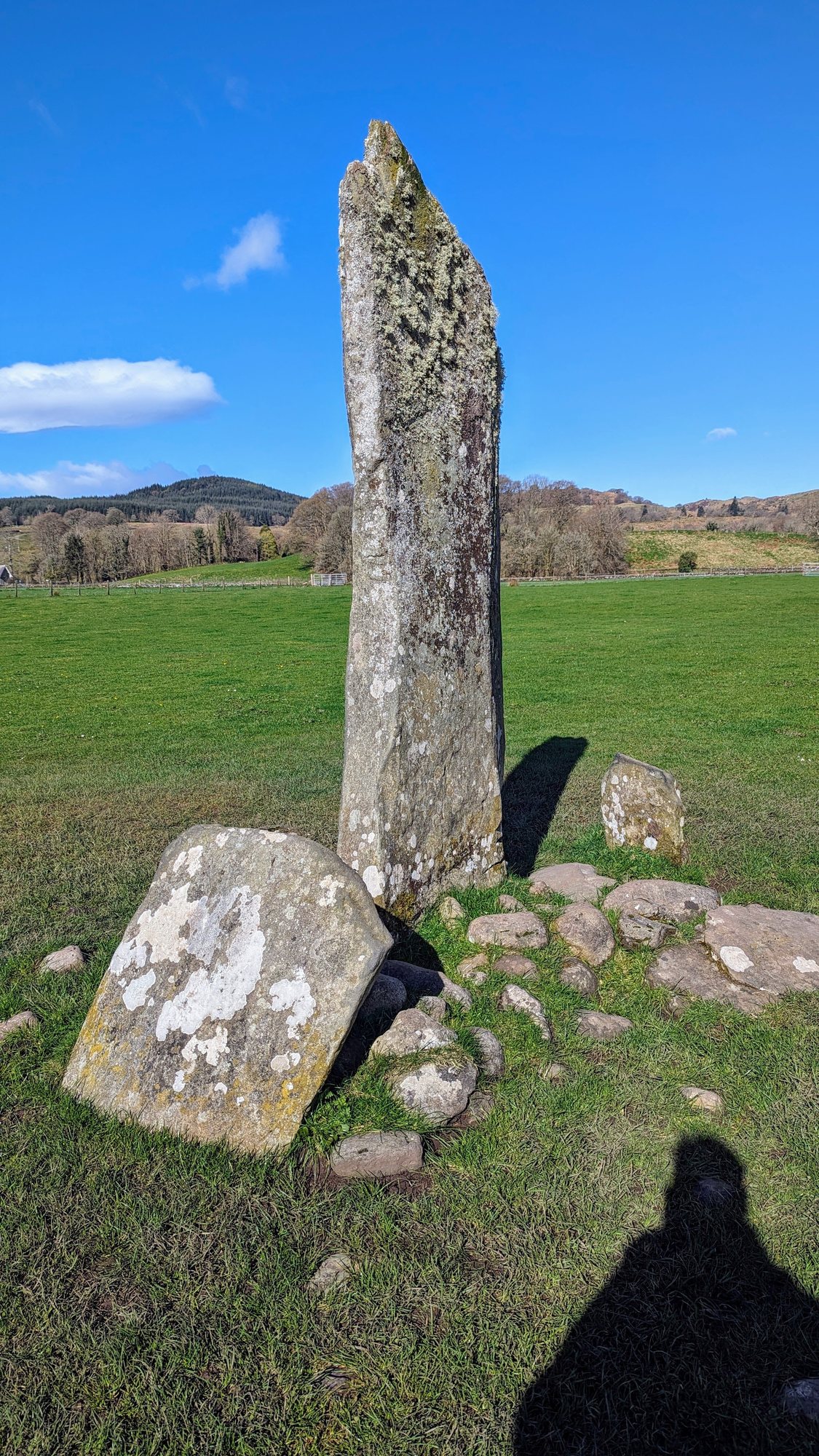 The Nether Largie standing stones in a field at Kilmartin Glen, Argyll.