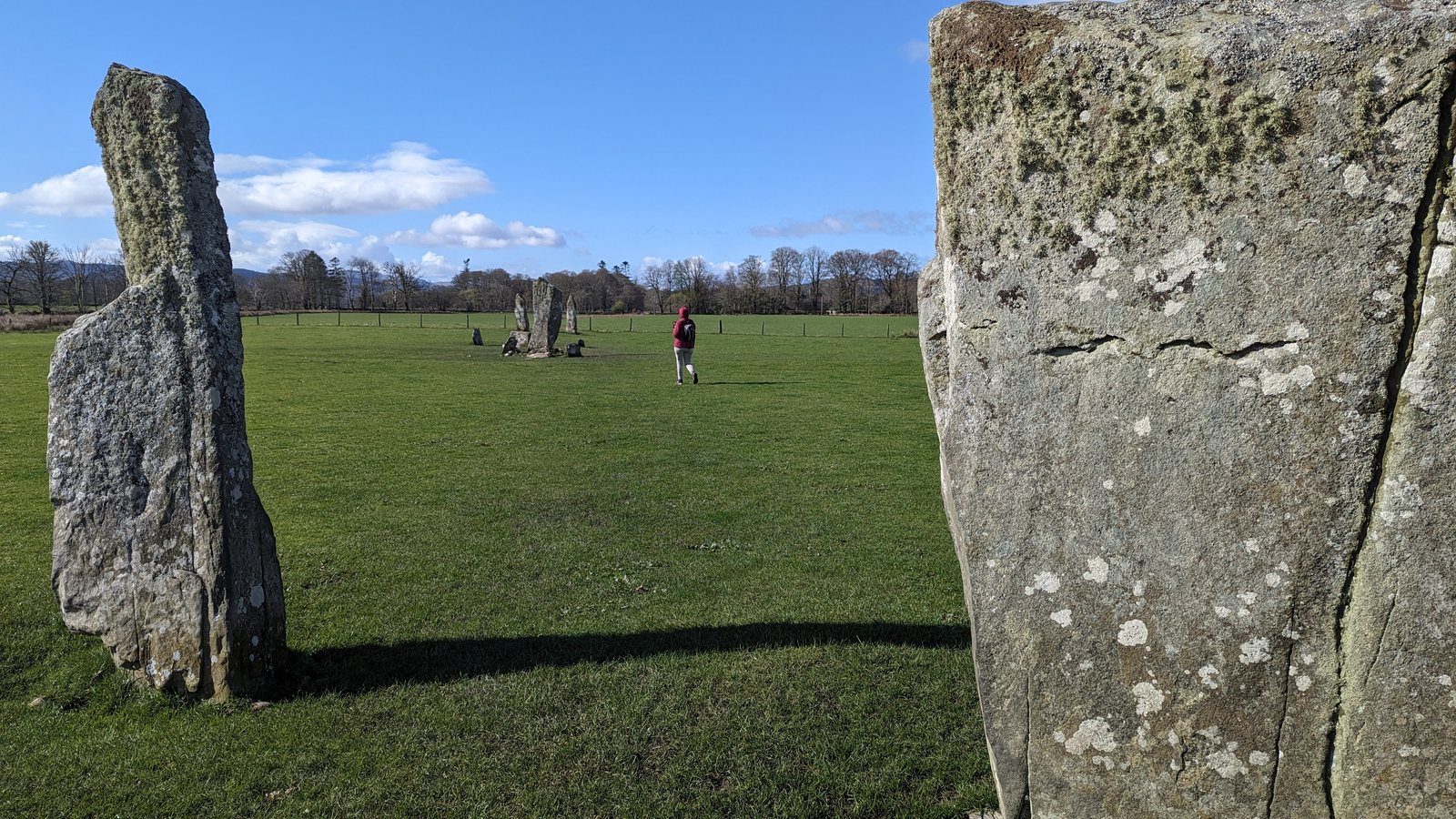A tall standing stone at Nether Largie, Kilmartin Glen.