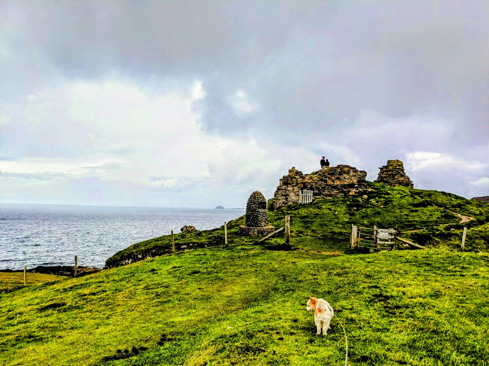 Duntulm Castle ruins above the sea, north Skye.