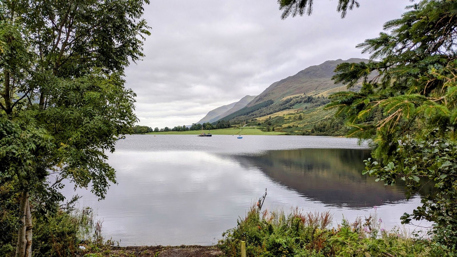 The Caledonian Canal at Laggan on a calm day.