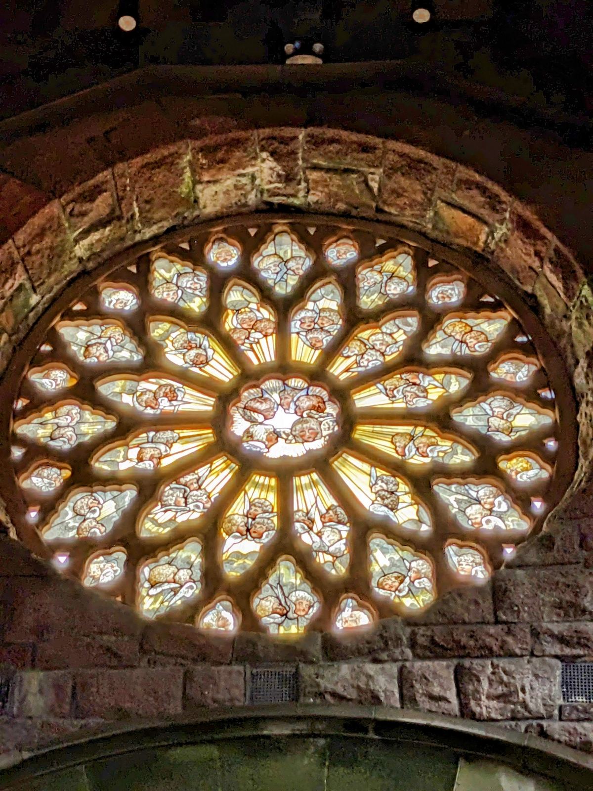 The rose window of St Conan’s Kirk.