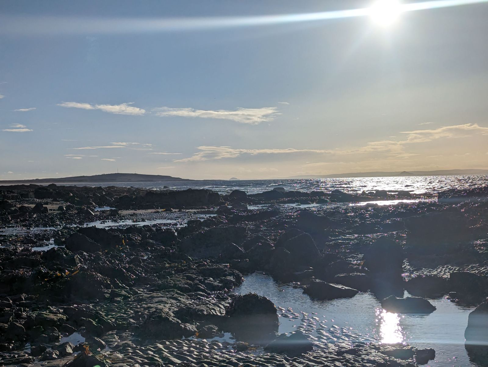 Evening light on the rocky coast at Lower Largo