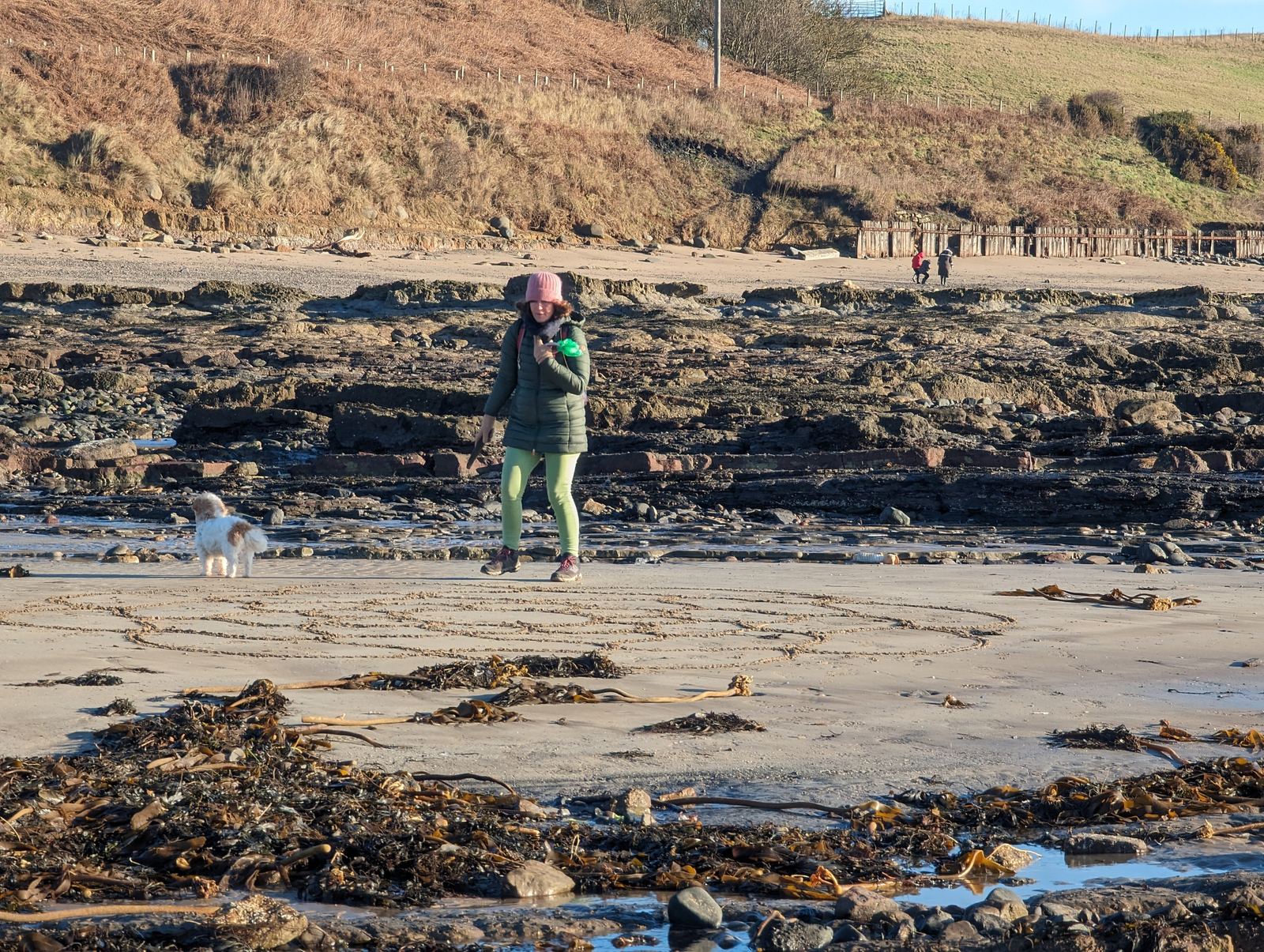 Walking the rocky shore along the coast from Lower Largo