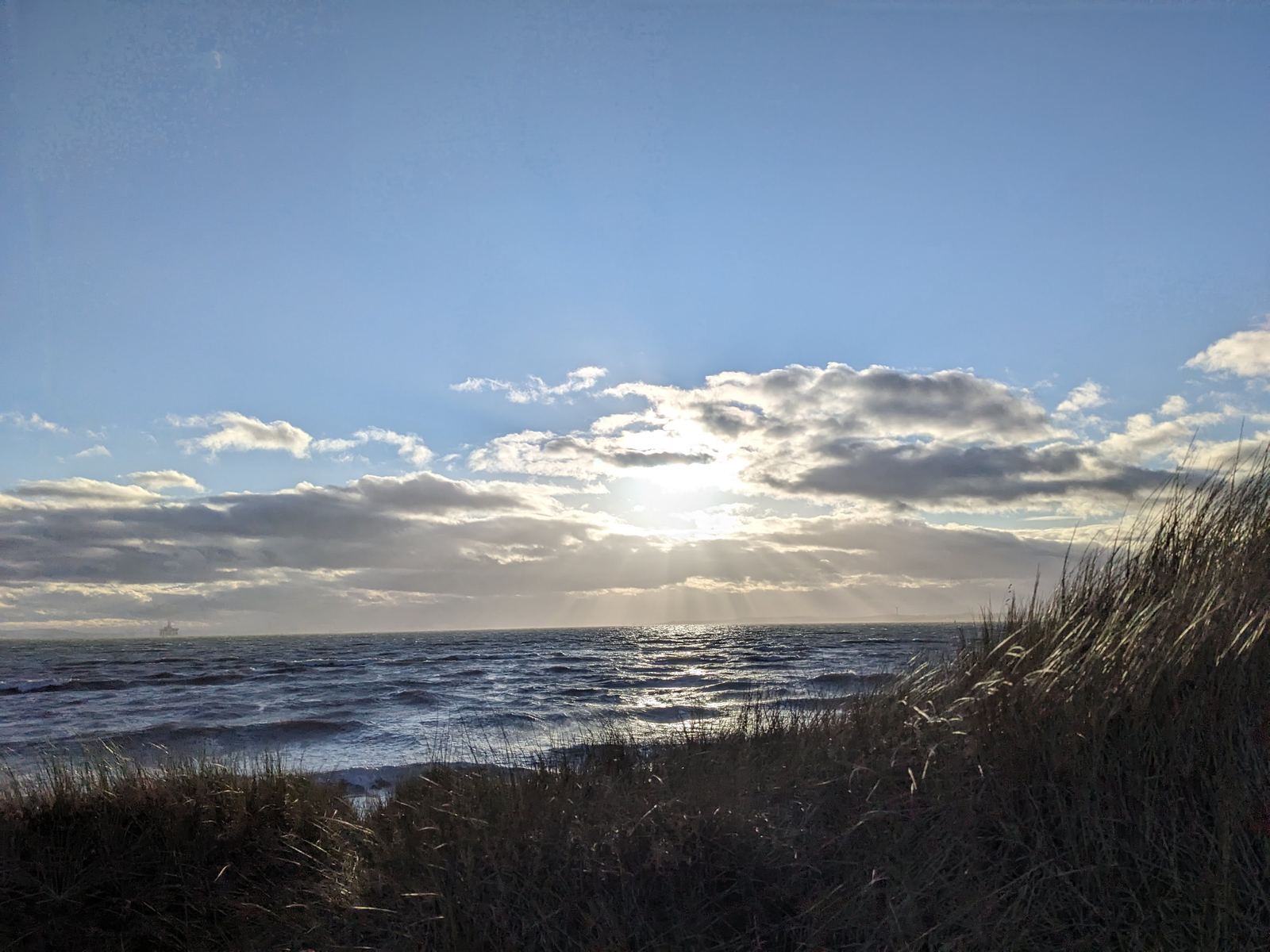 Sunset over Largo Bay from the dunes near Lower Largo