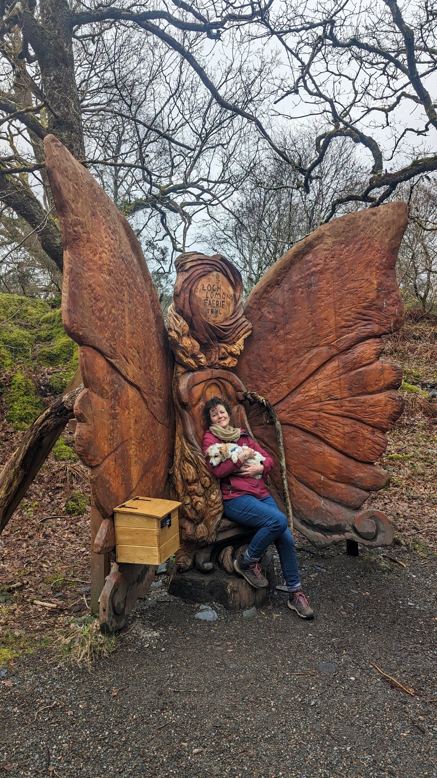A butterfly-wings photo spot at Luss.