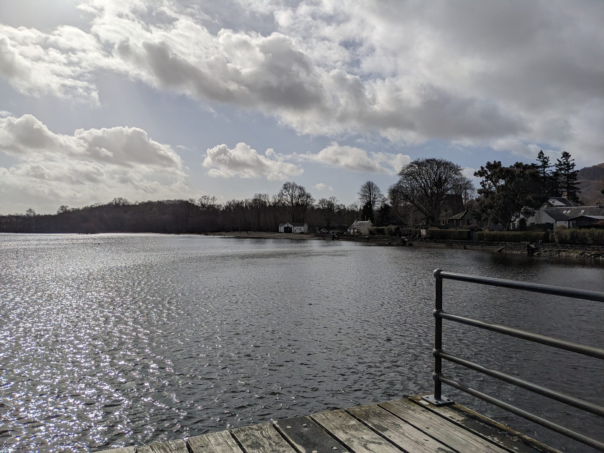 The view along Loch Lomond from the pier at Luss.