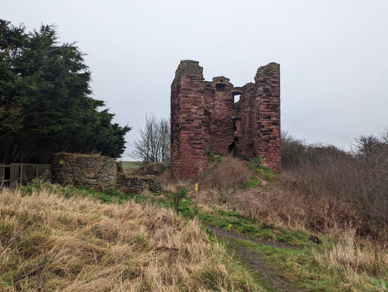 Macduffs Castle seen from the coast path at East Wemyss.