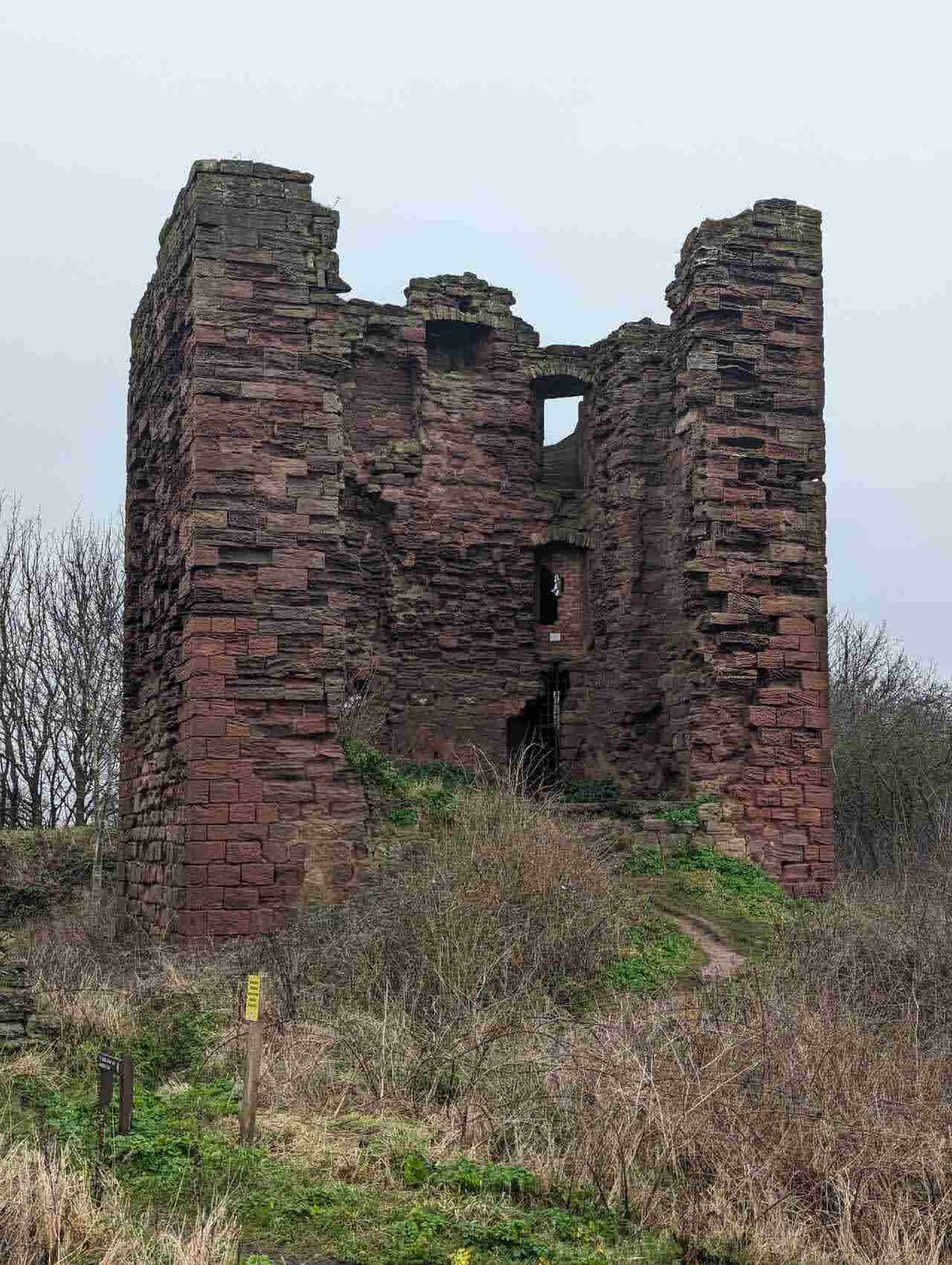 The red sandstone ruin of Macduffs Castle above East Wemyss, Fife.