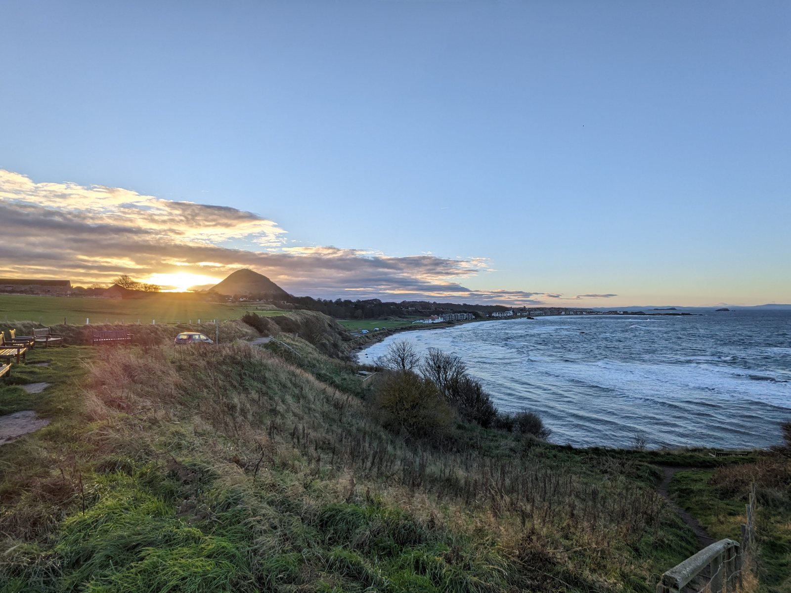 Sunset along the East Lothian coast.