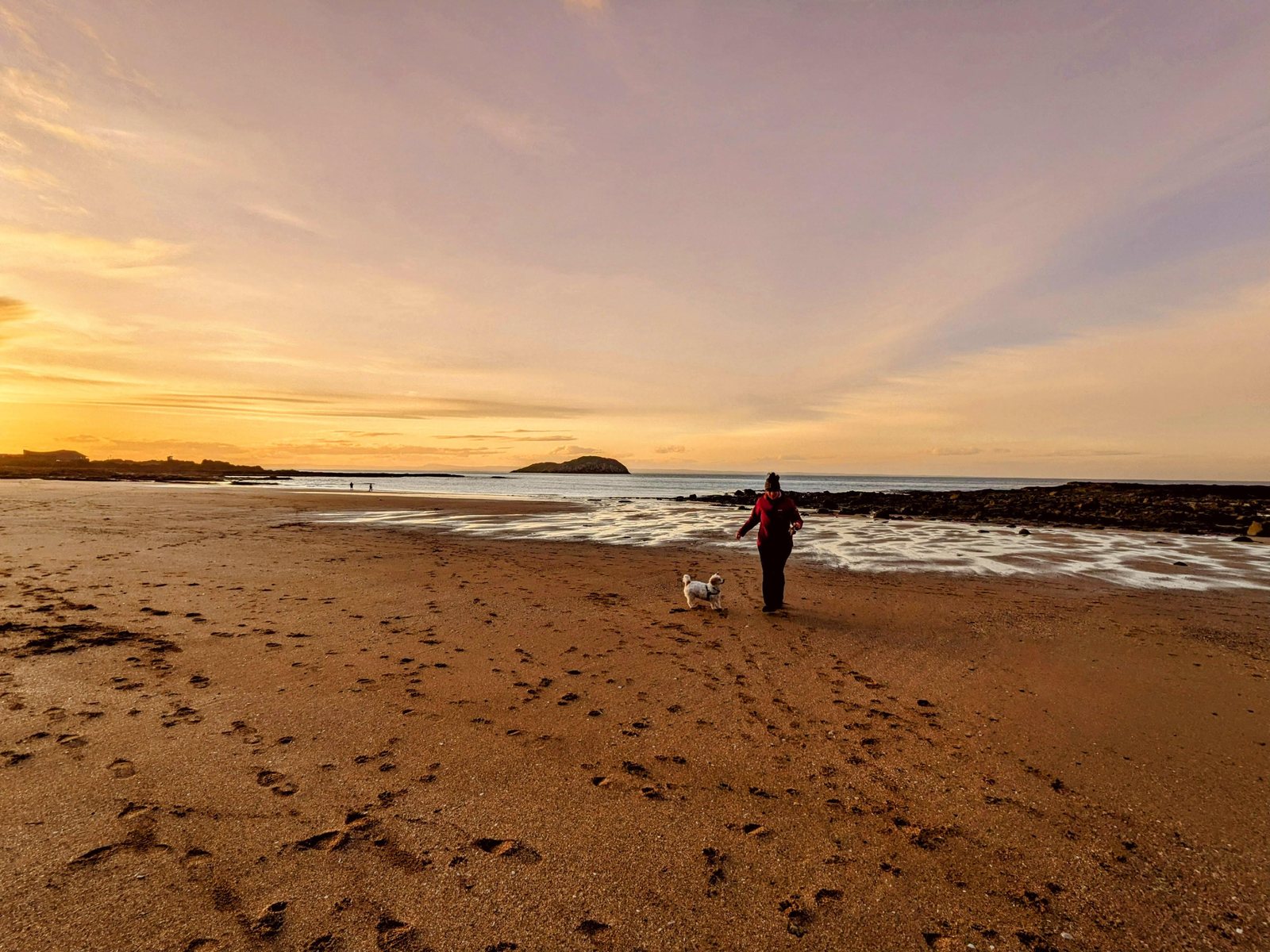 Low tide and firm sand at North Berwick.