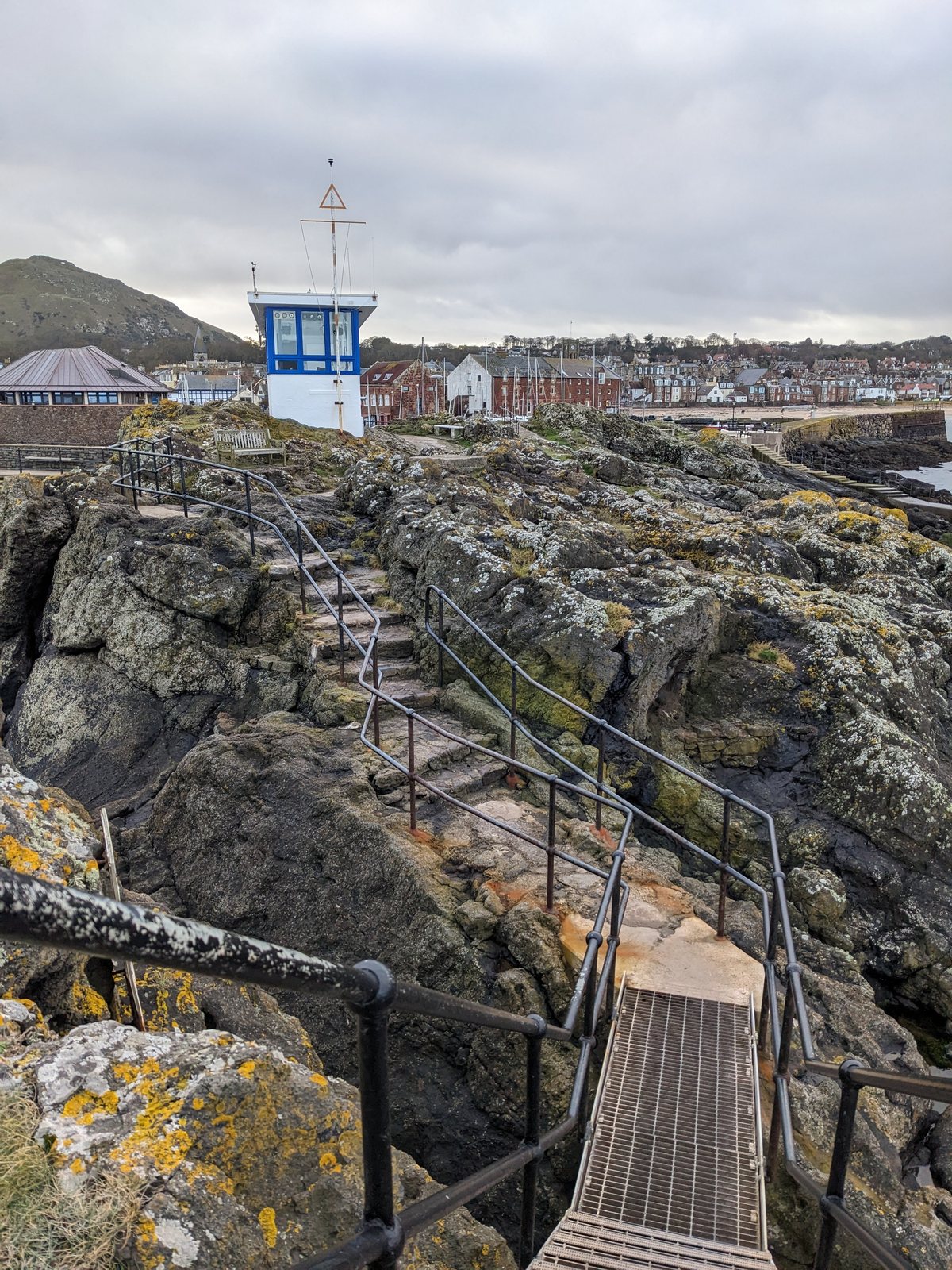The Scottish Seabird Centre on its rocky point at North Berwick.