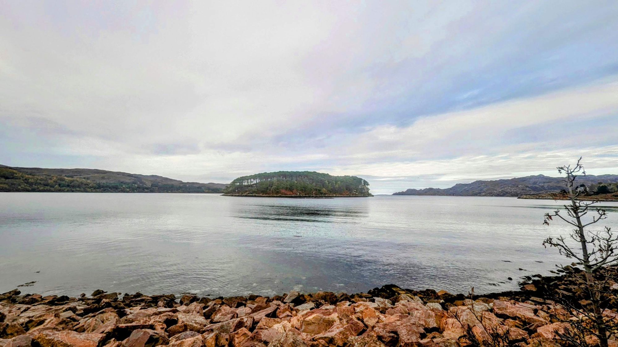 Loch Shieldaig with its pine-covered island, Wester Ross.