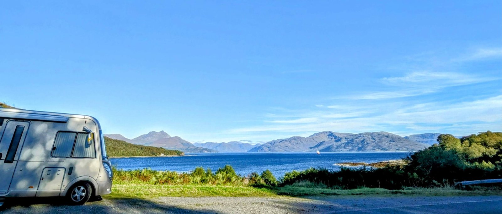 View from Sleat across the sea to the mainland mountains.