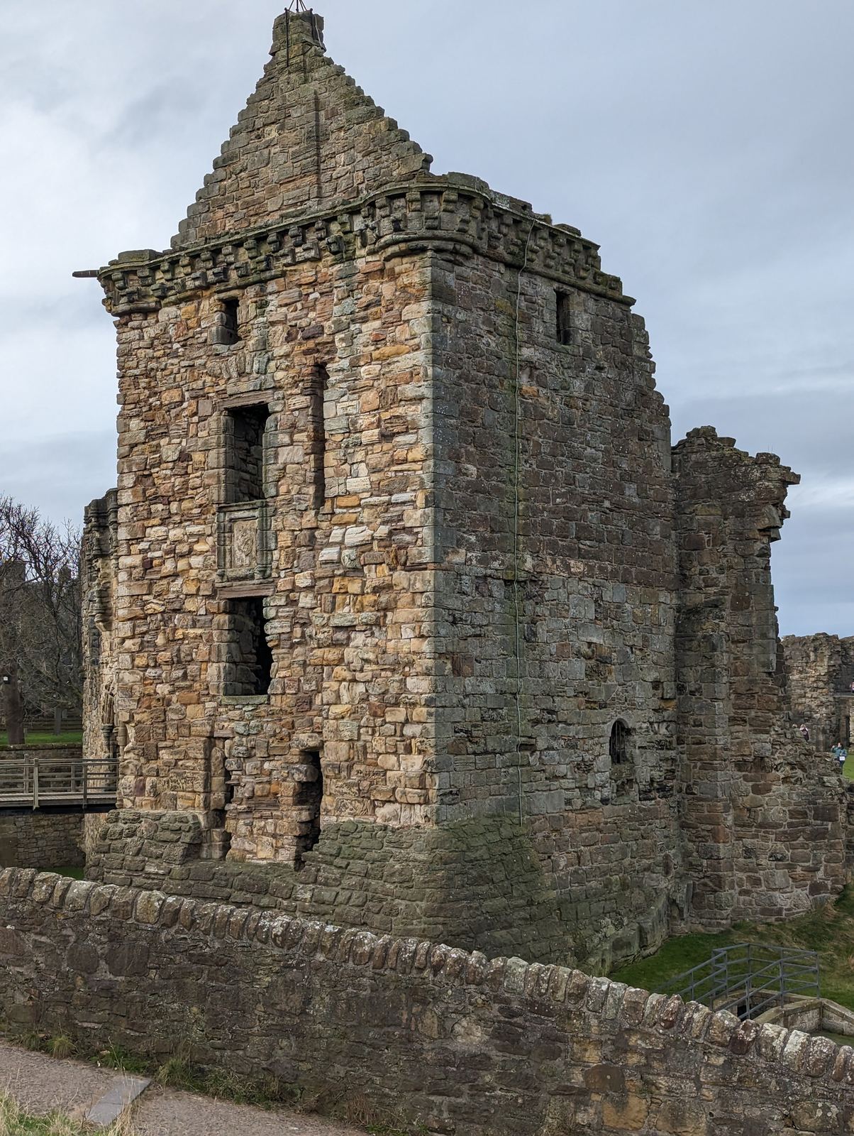 A surviving tower of St Andrews Castle, the old residence of the bishops.
