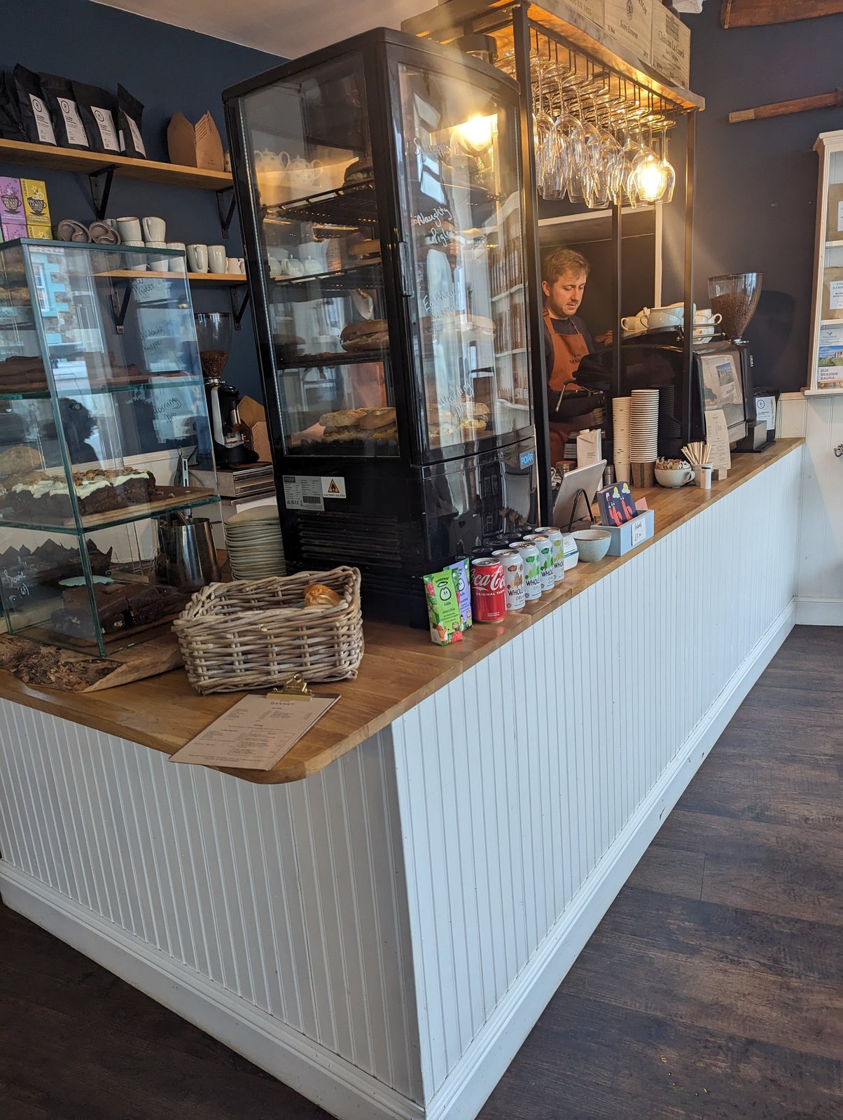 Inside a harbourside cafe at St Monans.