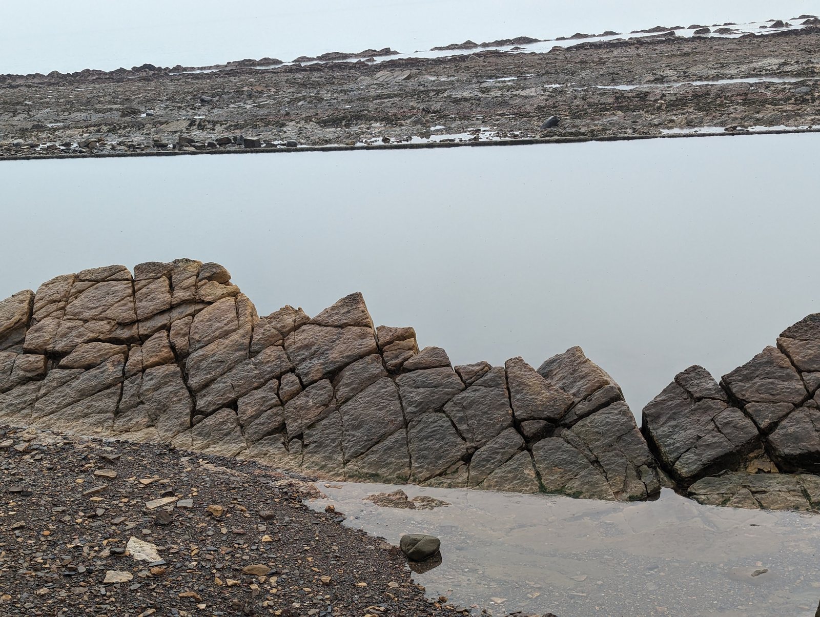The rocky shore west of St Monans harbour.