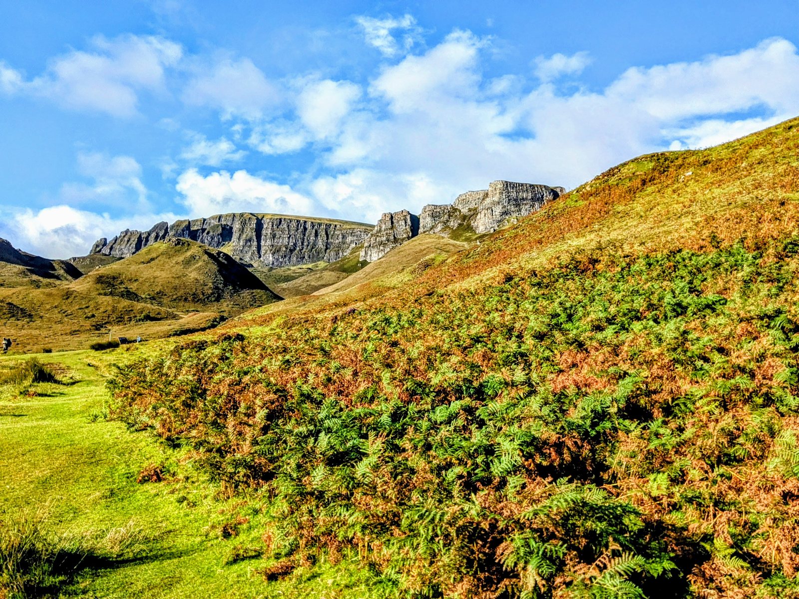 A coastal walk over moorland near Staffin.