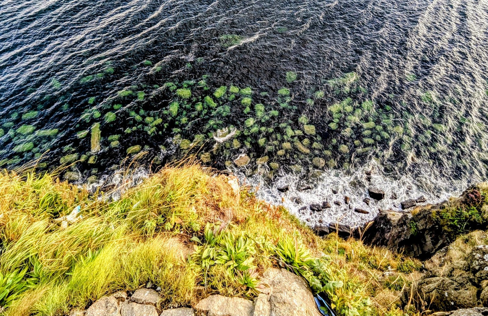 The vertical basalt columns of Kilt Rock cliffs near Staffin.