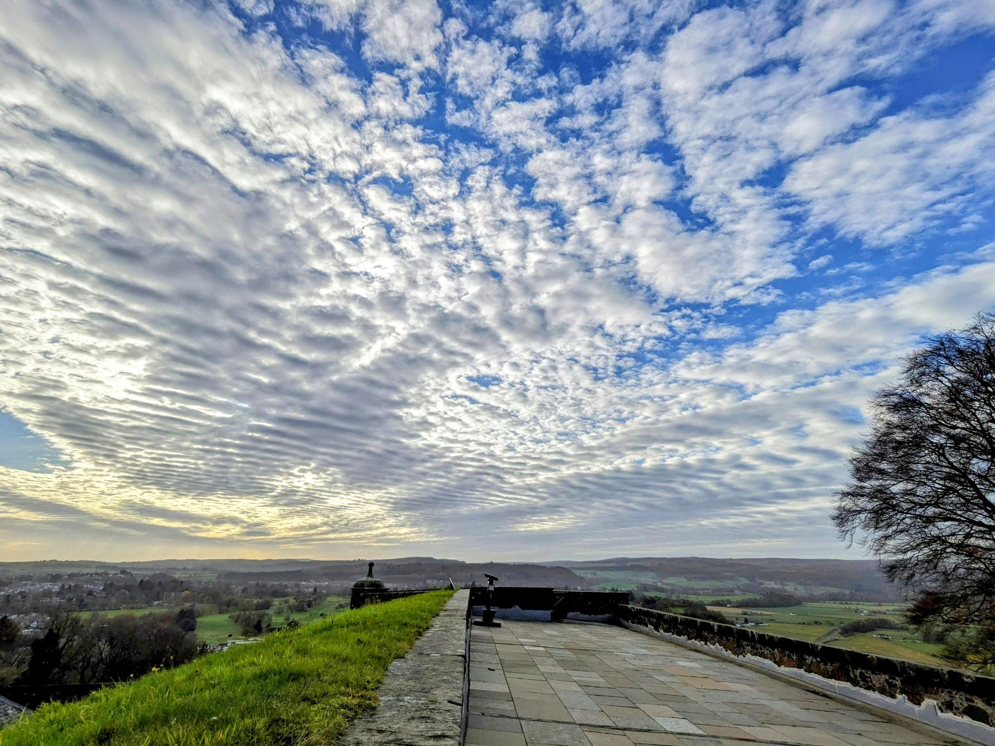 The view from Stirling Castle esplanade over the Forth Valley