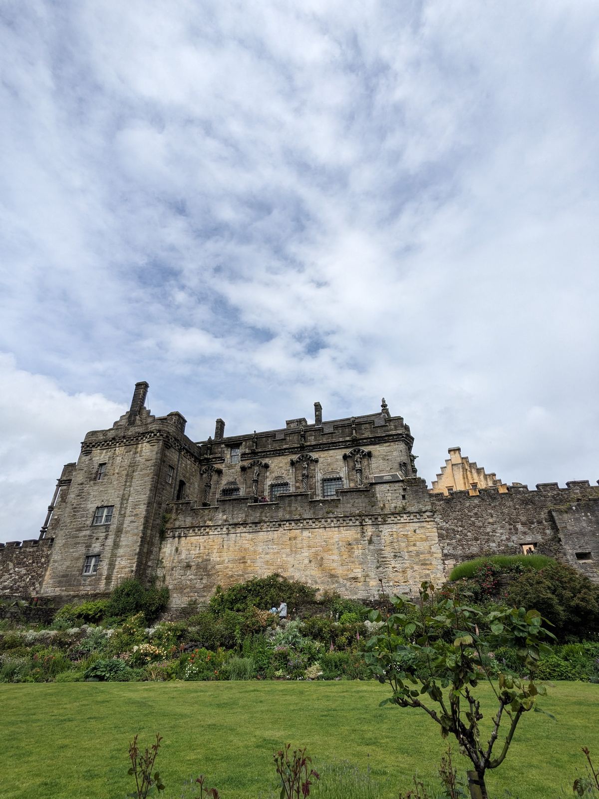 Stirling Castle standing high on its volcanic rock above the town.