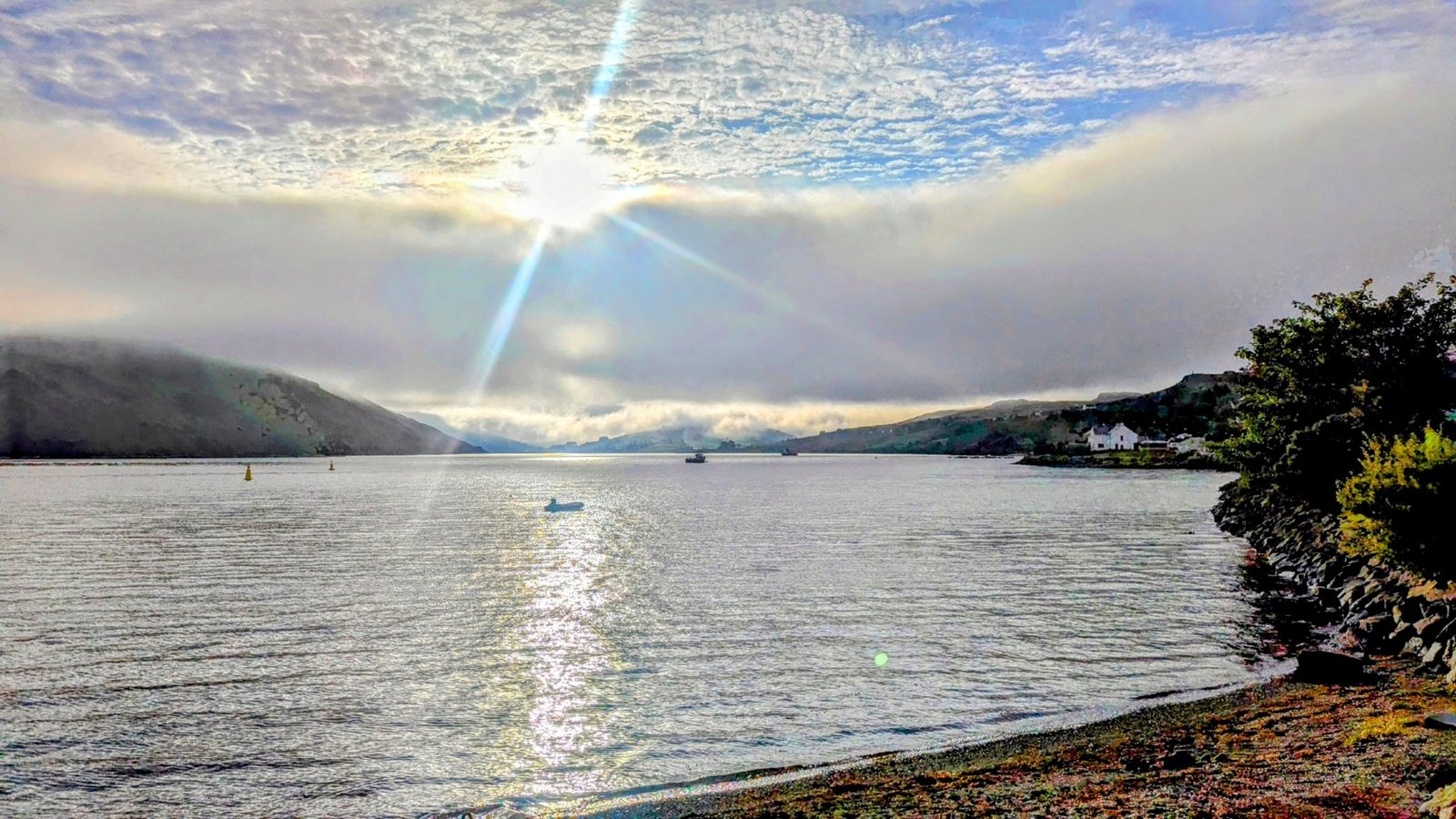 Sunset over Loch Harport at Carbost, Skye.