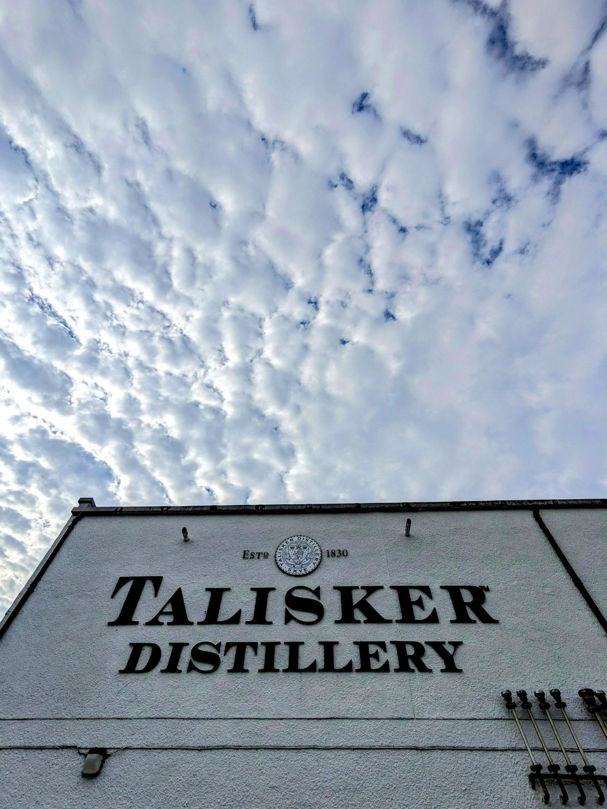 The Talisker Distillery sign at Carbost.