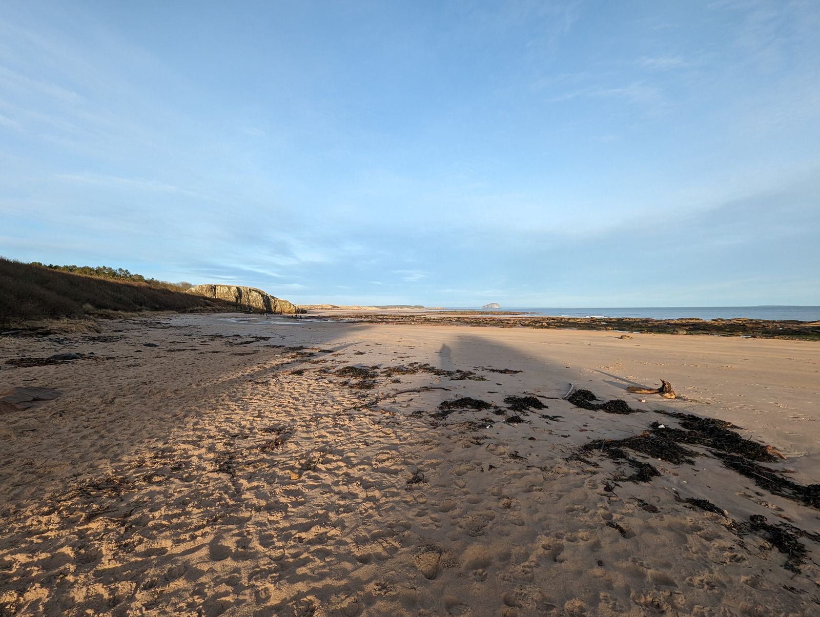 The wide sandy Tyne estuary at Tyninghame in the John Muir Country Park.